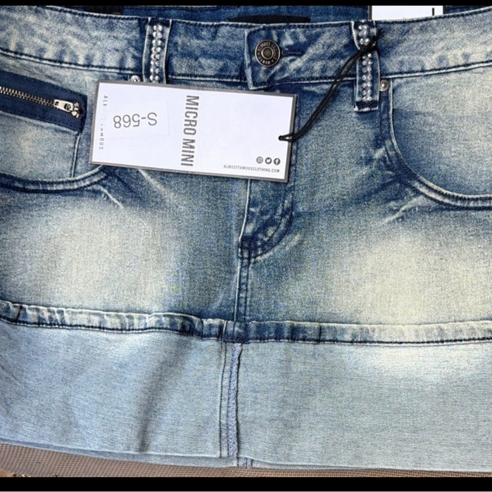 Almost Famous Blue Denim Mini Skirt